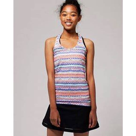 Ivivva Girls Tank KeepUrCool Racer Racerback Dreamweaver Power Purple Pop Orange - Picture 1 of 6